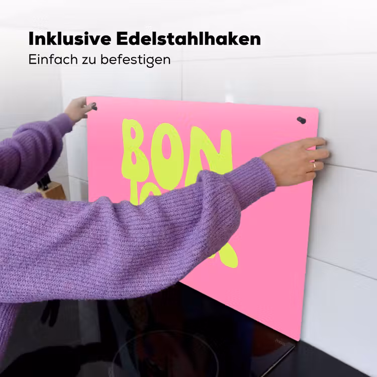 Bonjour - Roze - Fel groen Inductie beschemer met haakjes klein -ky-ophangen-de