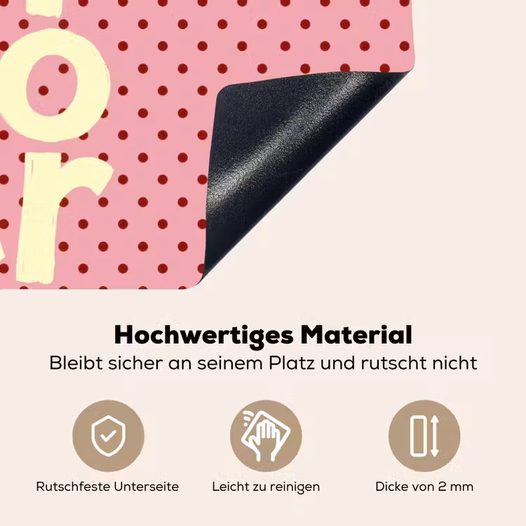 Bonjour - Stippen - Roze- Geel Inductie beschemer met haakjes klein -ky-onderkant-de