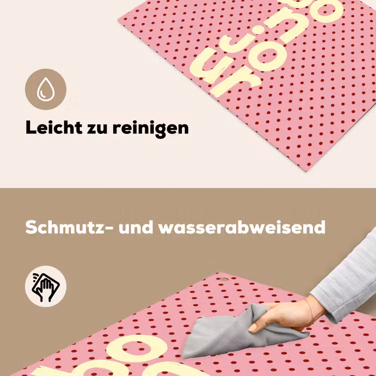 Bonjour - Stippen - Roze- Geel Inductie beschemer met haakjes klein -ky-schoon-de