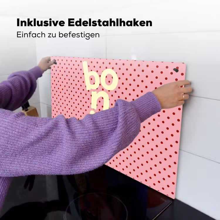 Bonjour - Stippen - Roze- Geel Inductie beschemer met haakjes klein -ky-ophangen-de