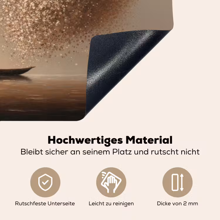 Bootje - Blaadjes - Goud - Water Inductie beschemer met haakjes klein -ky-onderkant-de