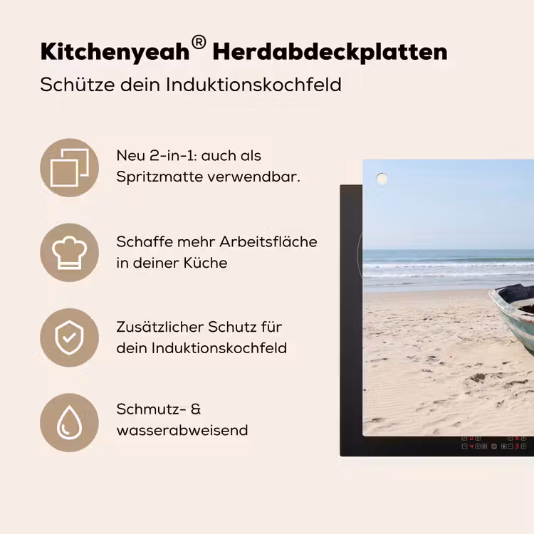 Boot - Zandstrand - Zee Inductie beschemer met haakjes klein -ky-usp-de