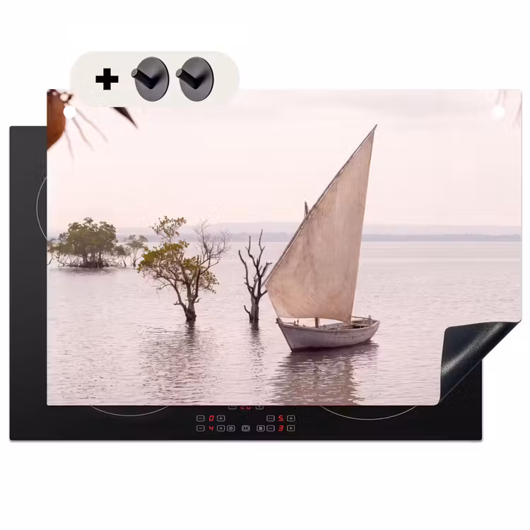 Boot - Zeil - Water - Tropisch - Natuur Inductie beschemer met haakjes klein -3d
