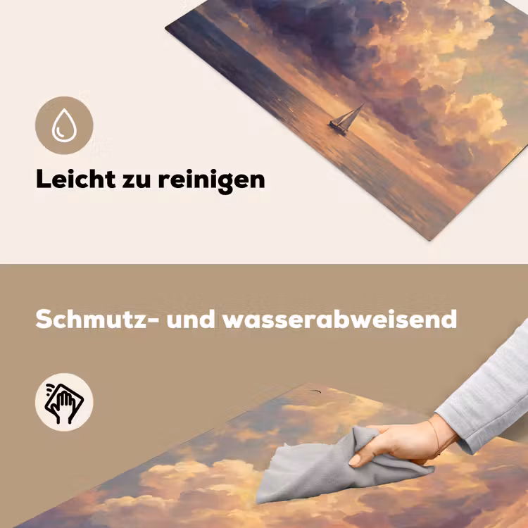 Boot - Zonsondergang - Zee - Natuur - Goud Inductie beschemer met haakjes klein -ky-schoon-de