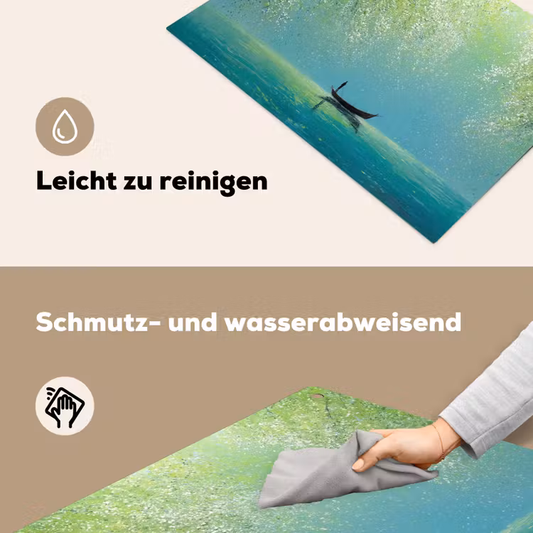 Bootje - Water - Bladeren - Bloesems Inductie beschemer met haakjes klein -ky-schoon-de
