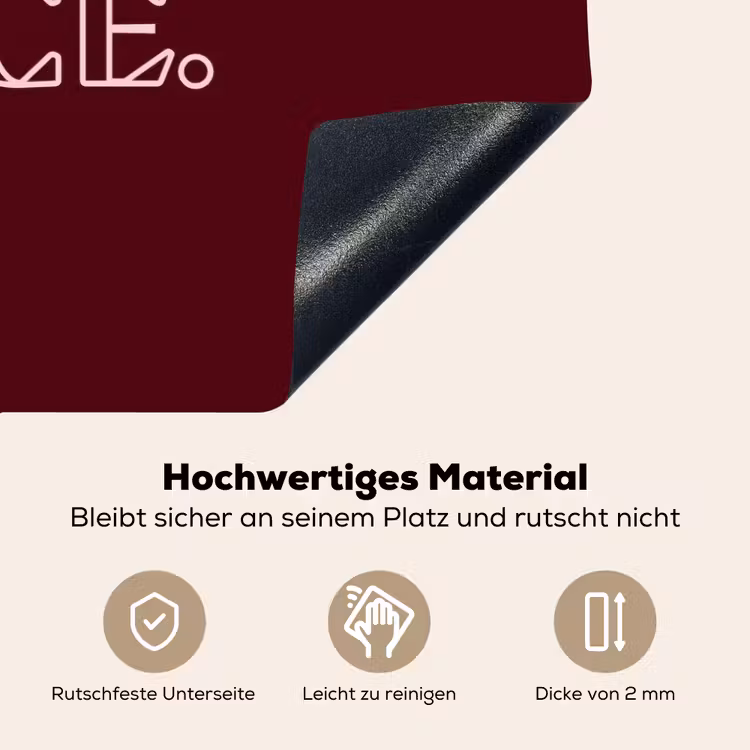 Bordeaux - Nice - minimalistisch Inductie beschemer met haakjes klein -ky-onderkant-de