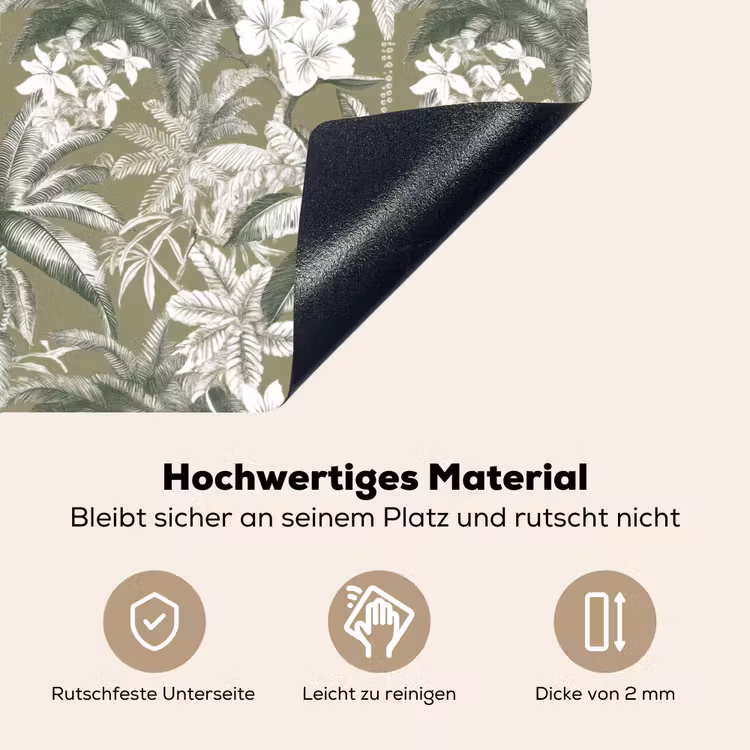 Botanisch - Bloemen - Groen Inductie beschemer met haakjes klein 777 -ky-onderkant-de