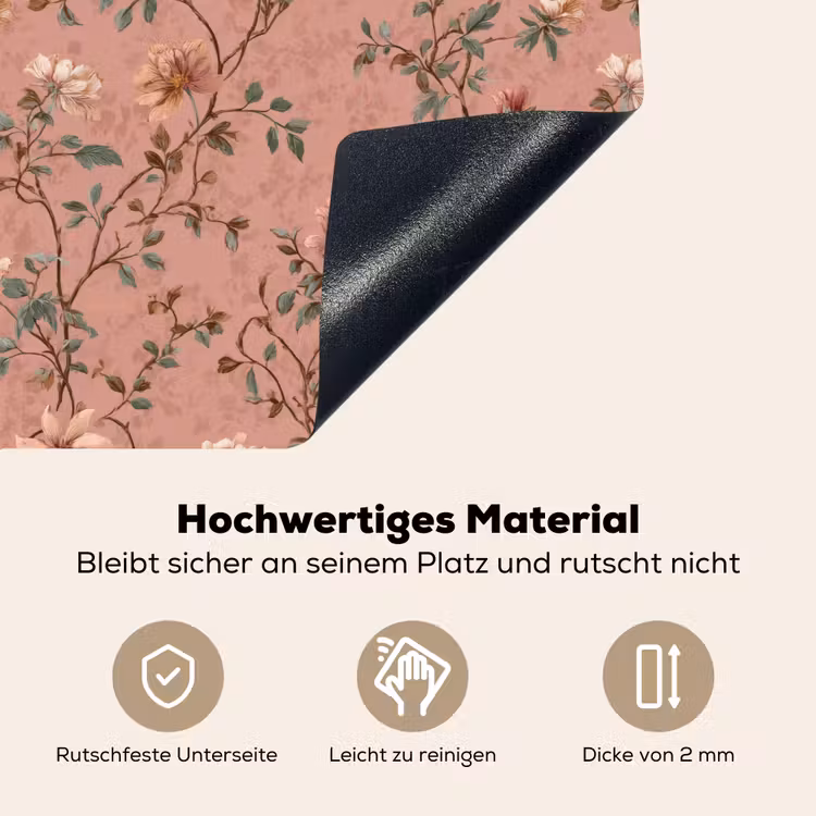 Botanisch - Bloemen - Roze Inductie beschemer met haakjes klein 777 -ky-onderkant-de