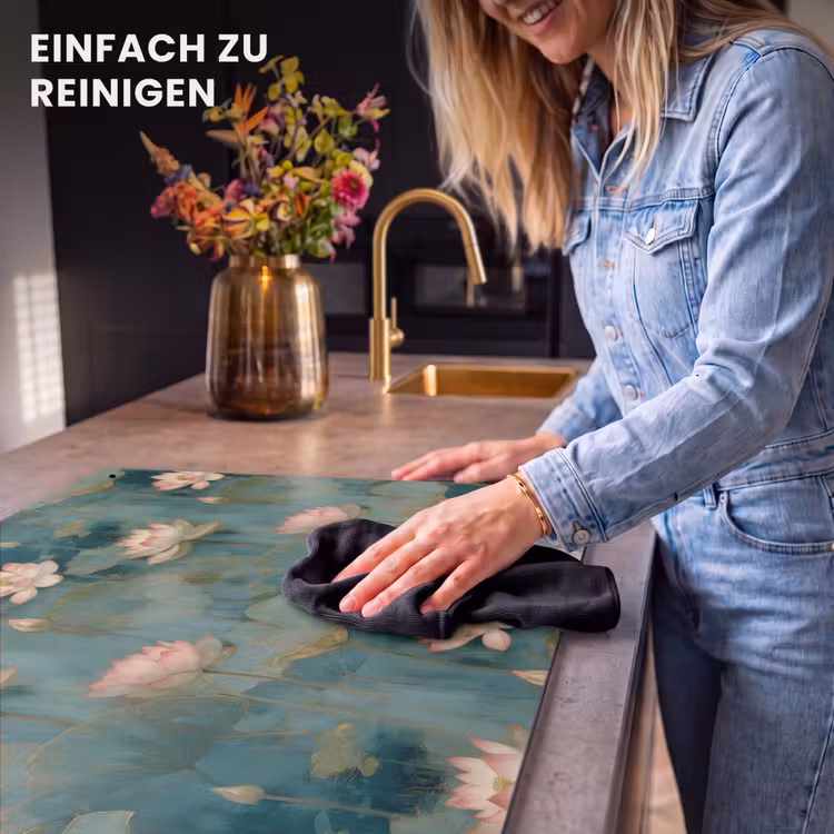 2-in-1 Herdabdeckplatte & Spritzschutz - Botanisch - Blumen - Rosa - Botanisch - Bloemen - Roze Inductie beschemer met haakjes klein 777