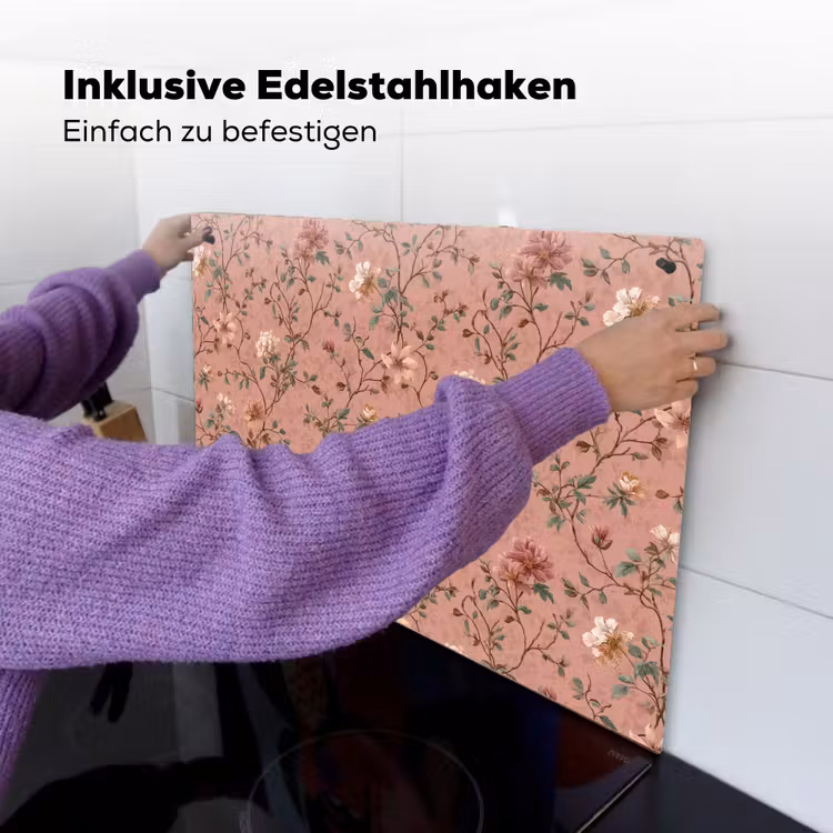 Botanisch - Bloemen - Roze Inductie beschemer met haakjes klein 777 -ky-ophangen-de