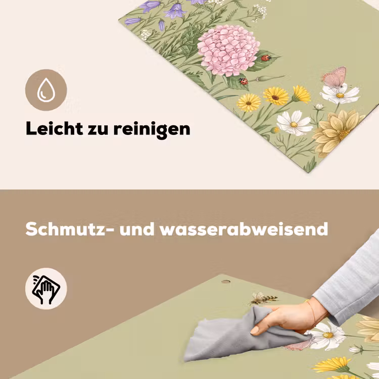 Botanisch - Bloemen - Kleurrijk Inductie beschemer met haakjes klein -ky-schoon-de