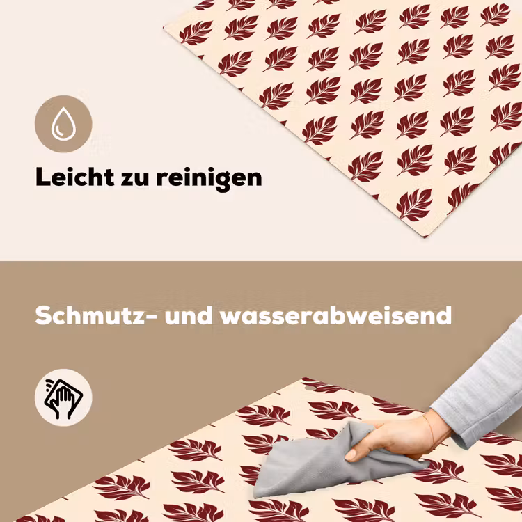 Botanisch - Patroon - Bordeaux Inductie beschemer met haakjes klein 777 -ky-schoon-de