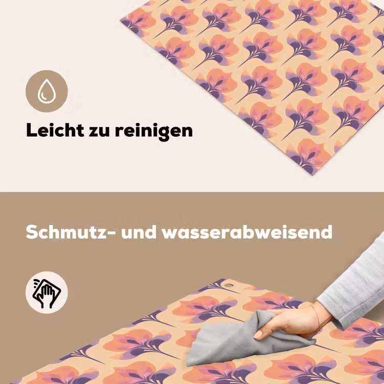 Botanisch - Patroon - Pastel Inductie beschemer met haakjes klein 777 -ky-schoon-de