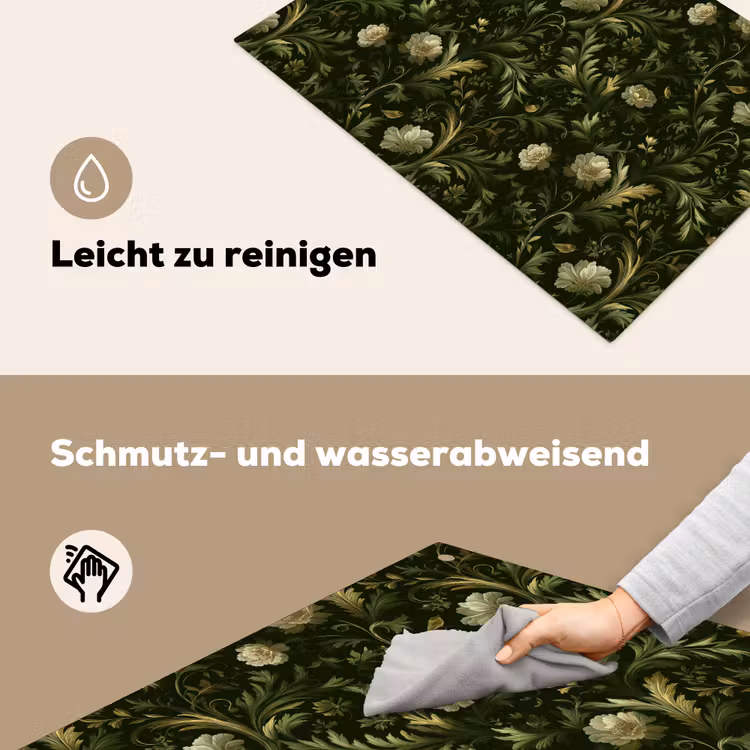 Botanisch - Naadloos - Bloemen Inductie beschemer met haakjes klein 777 -ky-schoon-de
