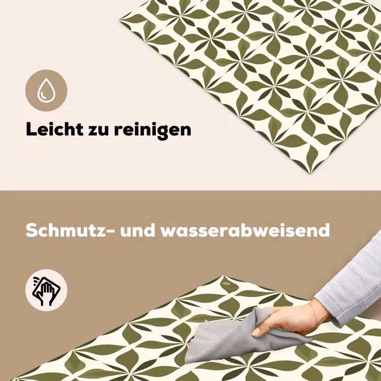Botanisch - Retro - Groen Inductie beschemer met haakjes klein 777 -ky-schoon-de