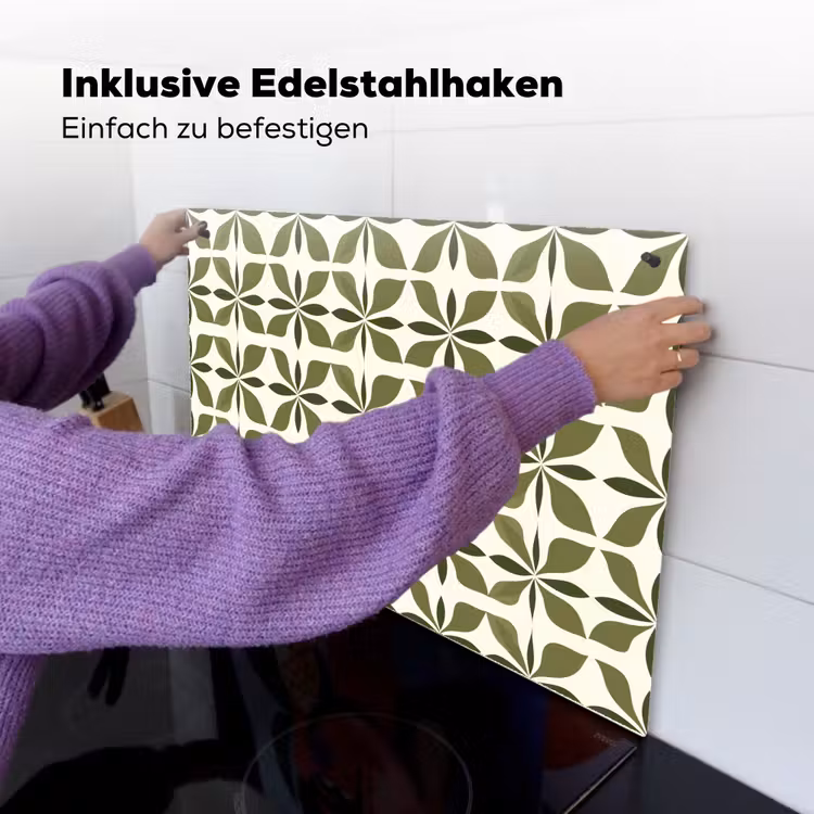Botanisch - Retro - Groen Inductie beschemer met haakjes klein 777 -ky-ophangen-de