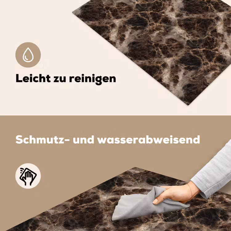 Bruin - Goud - Marmer Inductie beschemer met haakjes klein 777 -ky-schoon-de