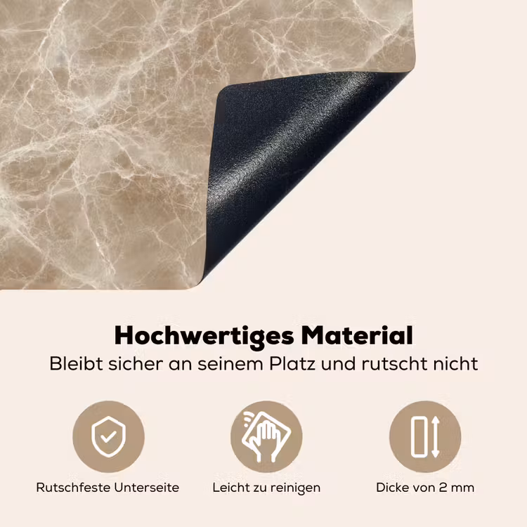 Bruin - Kristaladers - Marmer Inductie beschemer met haakjes klein 777 -ky-onderkant-de