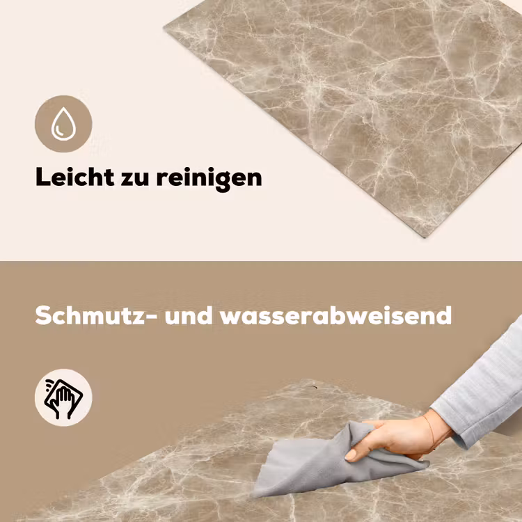 Bruin - Kristaladers - Marmer Inductie beschemer met haakjes klein 777 -ky-schoon-de
