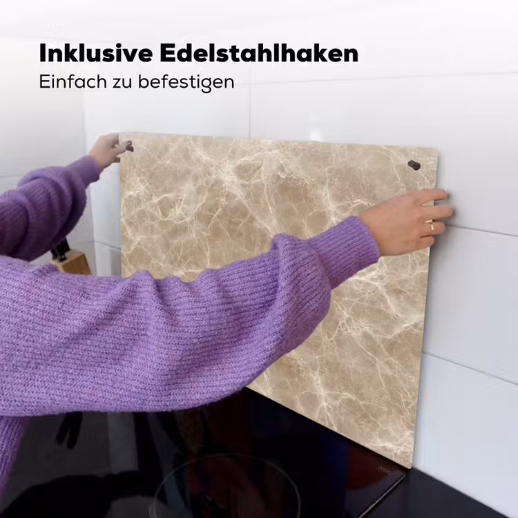 Bruin - Kristaladers - Marmer Inductie beschemer met haakjes klein 777 -ky-ophangen-de