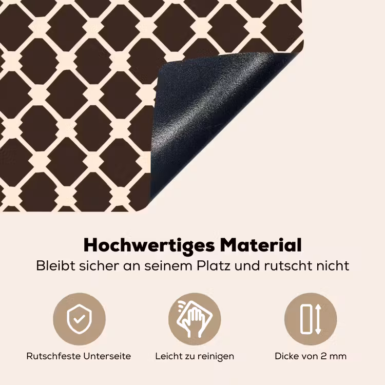 Bruin - Ruitpatroon - Geometrisch Inductie beschemer met haakjes klein 777 -ky-onderkant-de