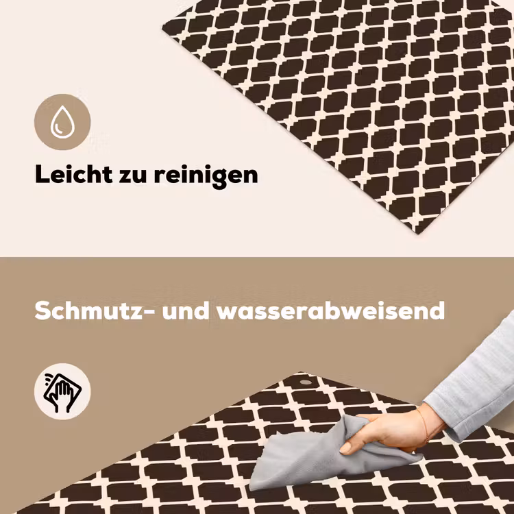 Bruin - Ruitpatroon - Geometrisch Inductie beschemer met haakjes klein 777 -ky-schoon-de