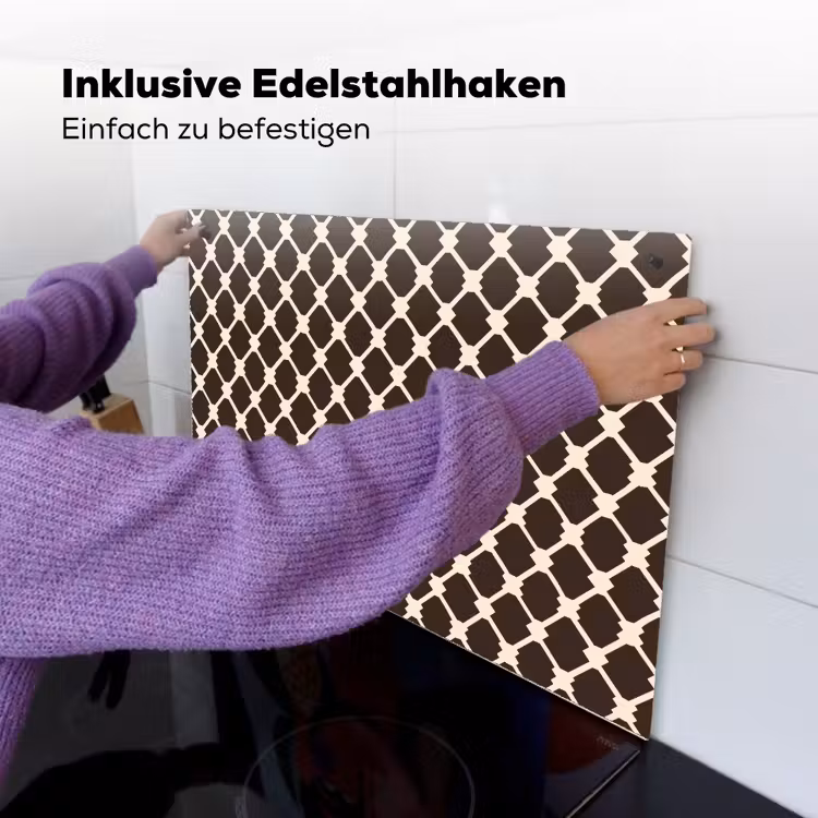 Bruin - Ruitpatroon - Geometrisch Inductie beschemer met haakjes klein 777 -ky-ophangen-de