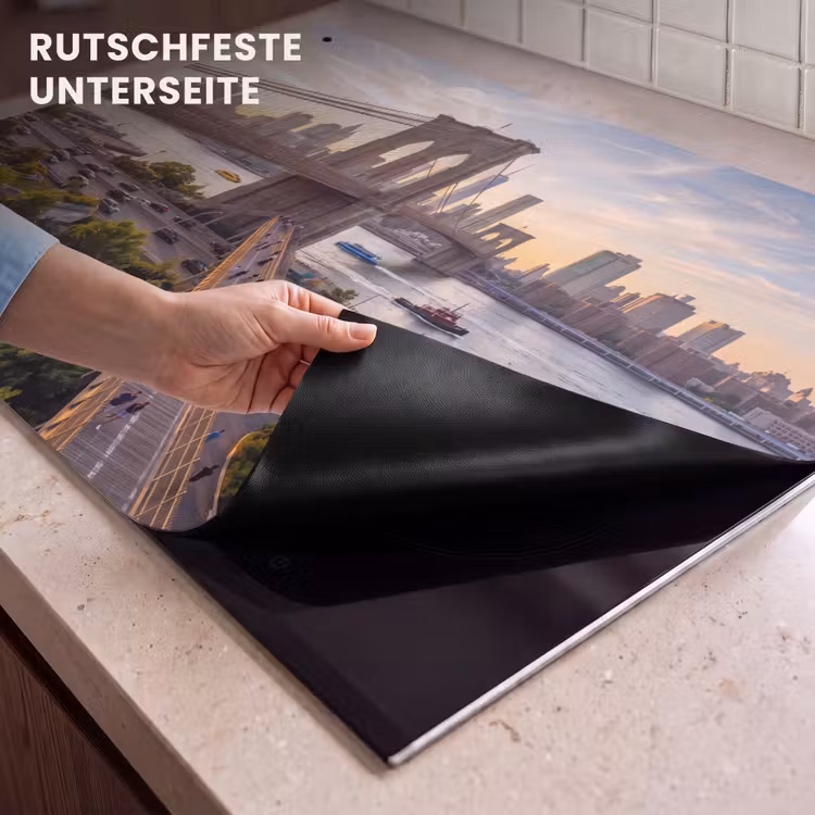 Brug - Rivier - Stad - Zonsondergang - Architectuur Inductie beschemer met haakjes klein -ky-onderkant-de