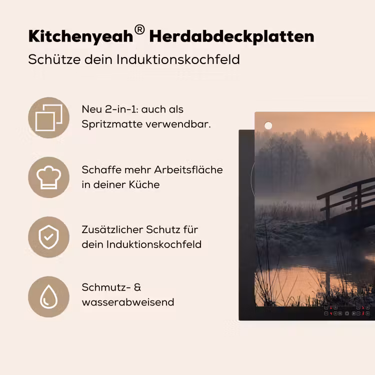 Brug - Mist - Bomen - Water Inductie beschemer met haakjes klein -ky-usp-de