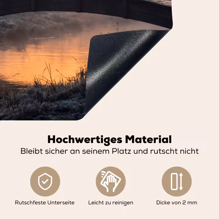 Brug - Mist - Bomen - Water Inductie beschemer met haakjes klein -ky-onderkant-de
