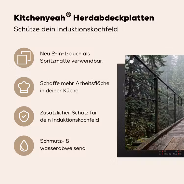 Brug - Bos - Mist - Natuur Inductie beschemer met haakjes klein -ky-usp-de