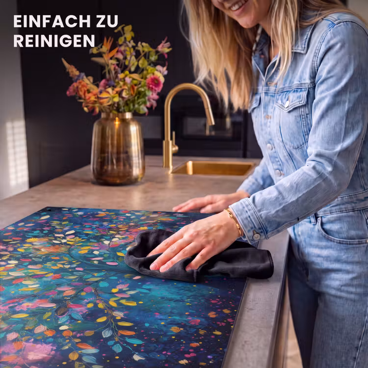 2-in-1 Herdabdeckplatte & Spritzschutz - Bunt - Baum - Magisch - Abstrakt - Kleurrijk - Boom - Magisch - Abstract Inductie beschemer met haakjes klein