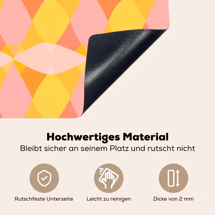 Kleurrijk - Ruitpatroon - Bladvormen Inductie beschemer met haakjes klein 777 -ky-onderkant-de