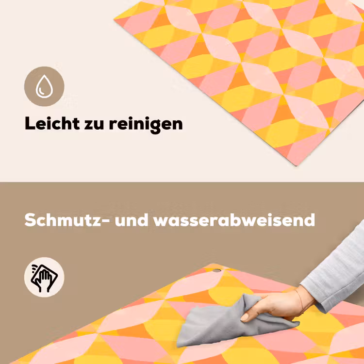 Kleurrijk - Ruitpatroon - Bladvormen Inductie beschemer met haakjes klein 777 -ky-schoon-de