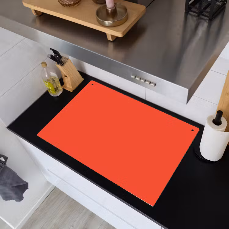 Burnt - Coral - Oranje Inductie beschemer met haakjes klein 777 -sfeer1