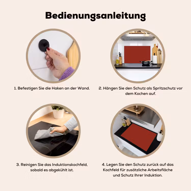 Burnt - Copper - Rood Inductie beschemer met haakjes klein 777 -ky-gebruik-de