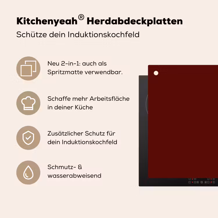 Burnt - Mahogany - Rood Inductie beschemer met haakjes klein 777 -ky-usp-de
