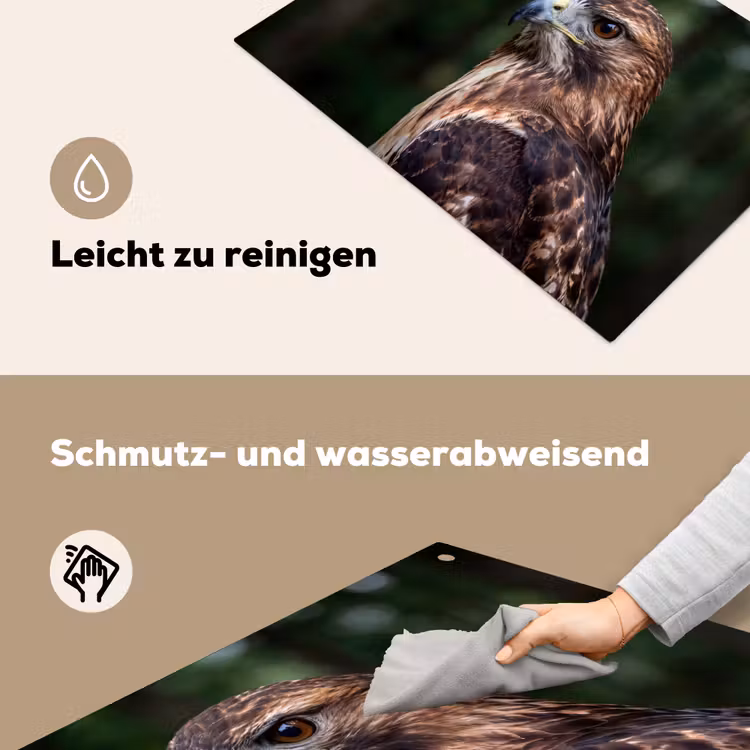 Buizerd - Roofvogel - Natuur - Bruin Inductie beschemer met haakjes klein -ky-schoon-de
