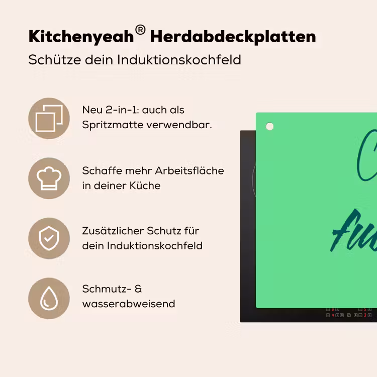 c'est la fucking vie - Groen - Penseelstijl Inductie beschemer met haakjes klein -ky-usp-de