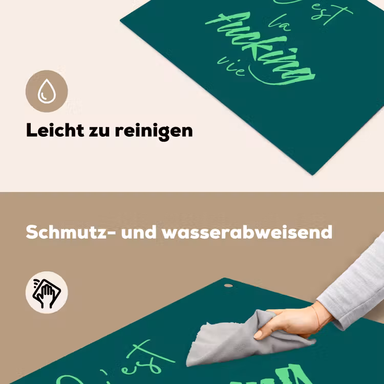 c'est la fucking vie - Groen - Handgeschreven Inductie beschemer met haakjes klein -ky-schoon-de