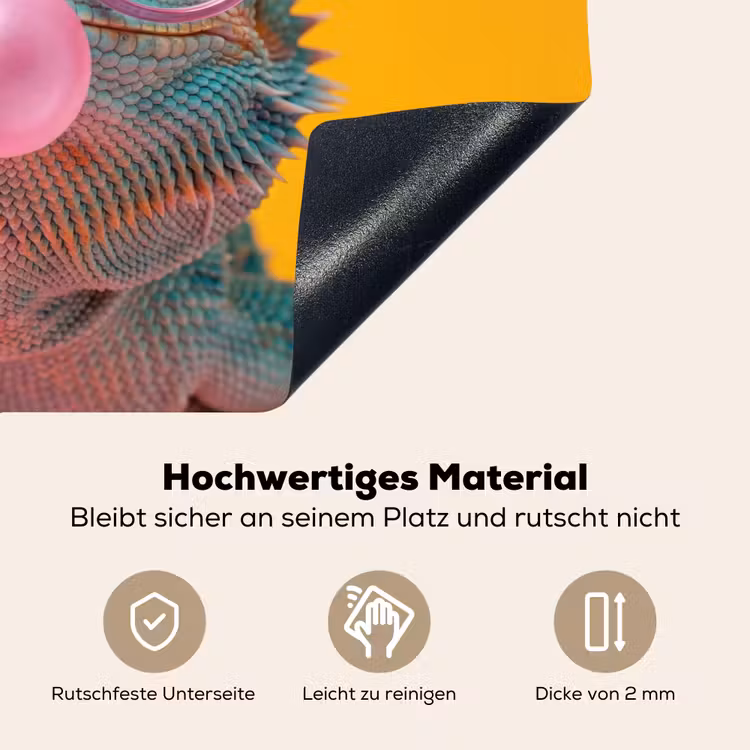 Kameleon - Kauwgom - Kleurrijk Inductie beschemer met haakjes klein -ky-onderkant-de