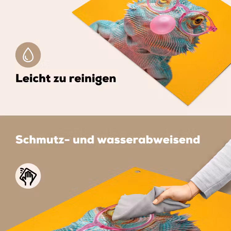 Kameleon - Kauwgom - Kleurrijk Inductie beschemer met haakjes klein -ky-schoon-de