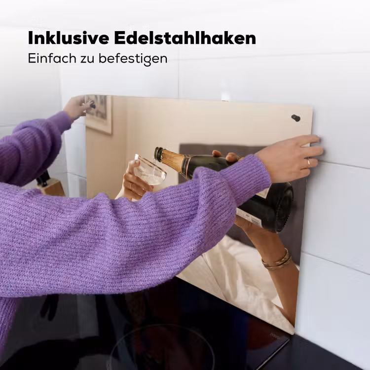 Champagne - Bed - Bubbels Inductie beschemer met haakjes klein -ky-ophangen-de