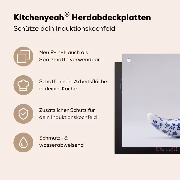 Chilipeper - Keramiek - Blauw Inductie beschemer met haakjes klein -ky-usp-de