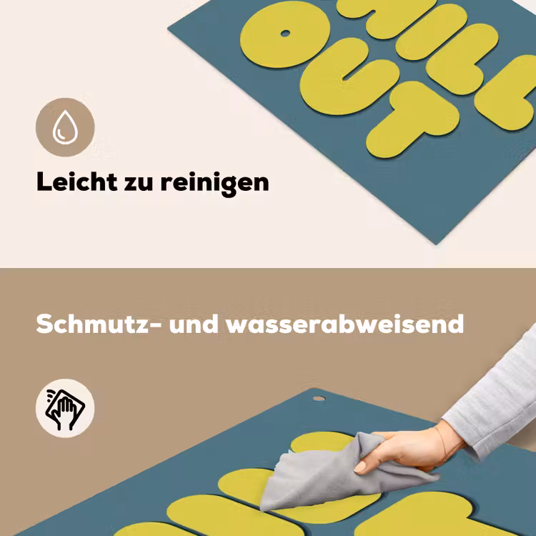Chill out - Geel - Blauw Inductie beschemer met haakjes klein -ky-schoon-de