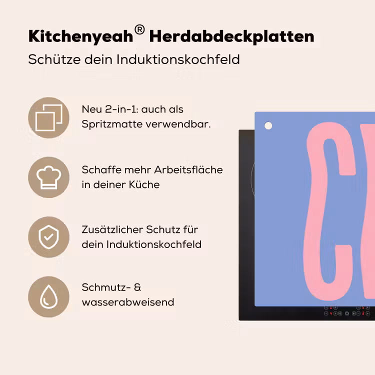 Chill - Roze - Blauw - Golvend Inductie beschemer met haakjes klein -ky-usp-de
