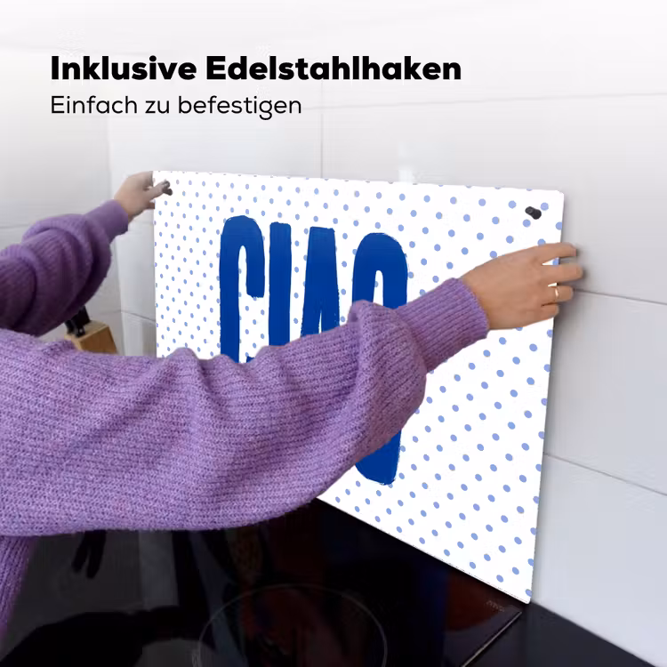 Ciao - Blauw - Stippen Inductie beschemer met haakjes klein -ky-ophangen-de