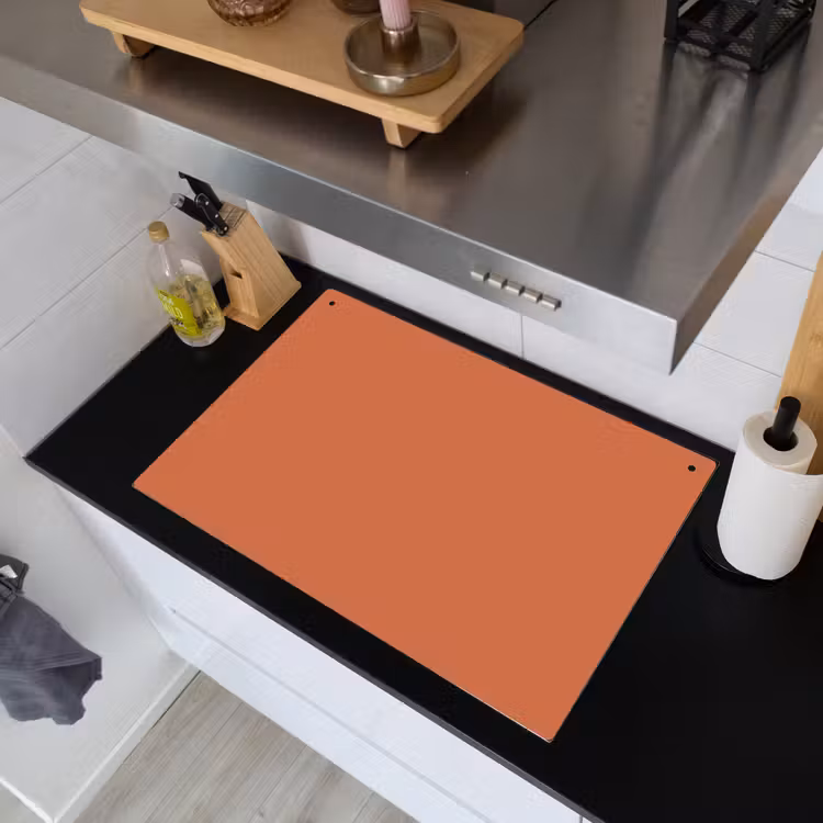 Classic - Terracotta - Oranje Inductie beschemer met haakjes klein 777 -sfeer1