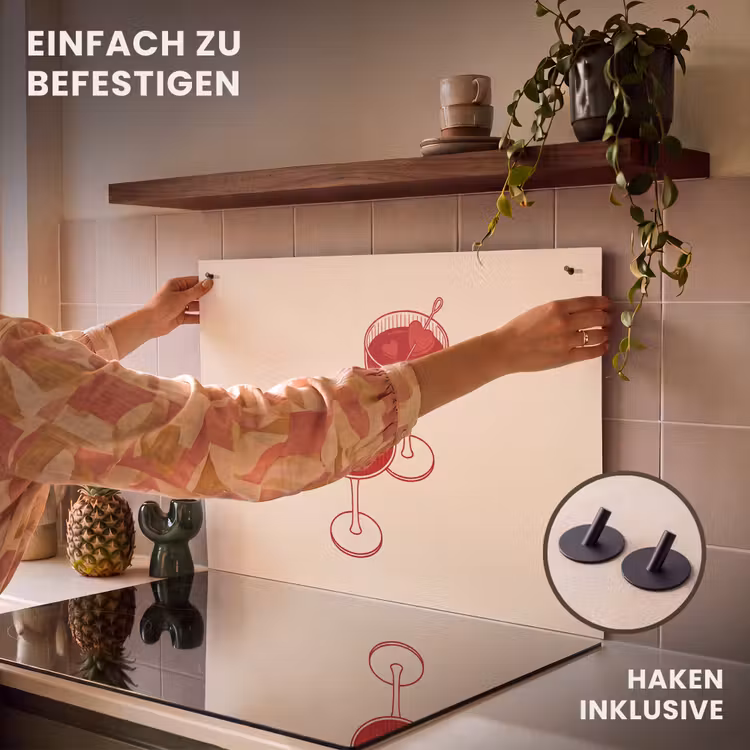 Cocktail - Hartjes - Liefde - Illustratie - Rood Inductie beschemer met haakjes klein -ky-ophangen-de