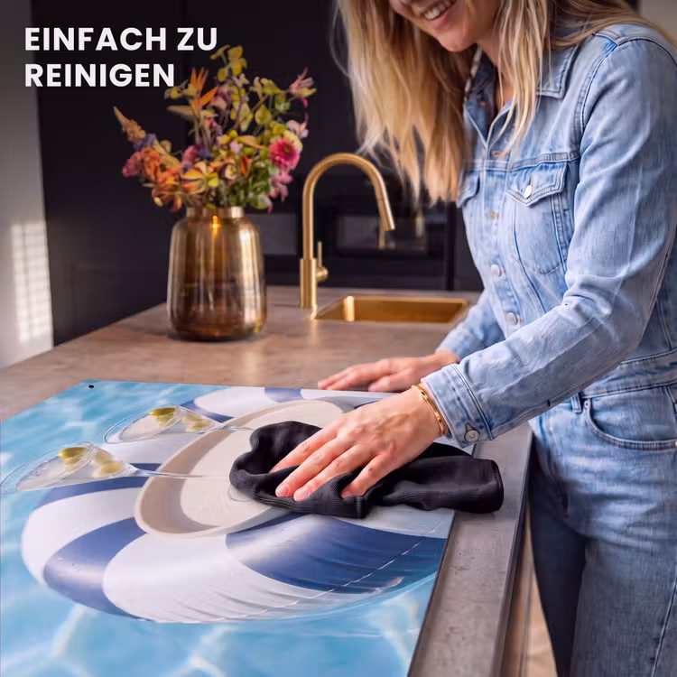 Cocktail - Zwembad - Zomer - Blauw Inductie beschemer met haakjes klein -ky-schoon-de